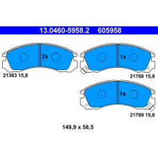 Колодки тормозные дисковые (комплект 4 шт) Ate 13.0460-5958.2