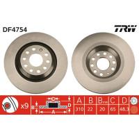 Диск тормозной TRW DF4754