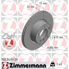 Диск гальмівний Zimmermann 150.3497.20