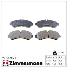 Колодки тормозные дисковые (комплект 4 шт) Zimmermann 22768.165.1
