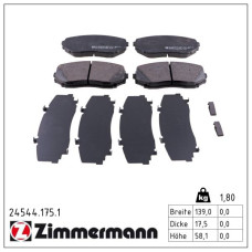 Колодки тормозные дисковые Zimmermann 24544.175.1