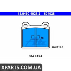 Комплект тормозных колодок, дисковый тормоз ATE - 13046040282