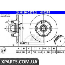 Тормозной диск ATE - 24011002752