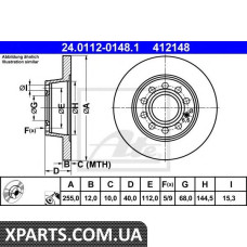 Тормозной диск ATE - 24011201481