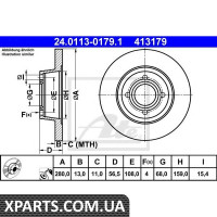 Гальмівний диск ATE - 24011301791 Гальмівний диск ATE - 24011301791
