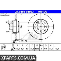 Гальмівний диск ATE - 24010801061