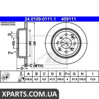 Тормозной диск ATE - 24010901111