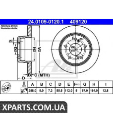 Тормозной диск ATE - 24010901201