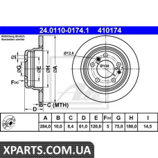 Тормозной диск ATE - 24011001741