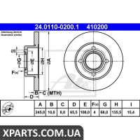Гальмівний диск ATE - 24011002001