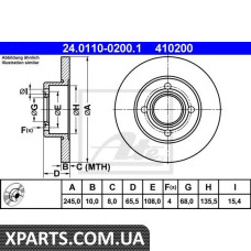 Тормозной диск ATE - 24011002001