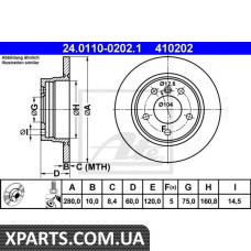 Тормозной диск ATE - 24011002021