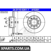 Гальмівний диск ATE - 24011002611