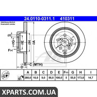 Гальмівний диск ATE - 24011003111
