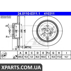 Тормозной диск ATE - 24011003111