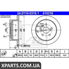 Гальмівний диск ATE - 24011003161