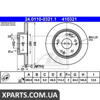 Гальмівний диск ATE - 24011003211