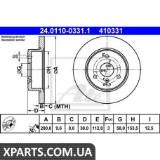 Тормозной диск ATE - 24011003311