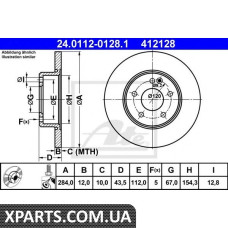 Тормозной диск ATE - 24011201281