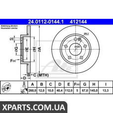 Тормозной диск ATE - 24011201441