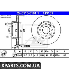 Тормозной диск ATE - 24011301611