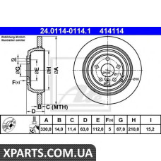 Тормозной диск ATE - 24011401141