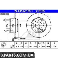 Тормозной диск ATE - 24011601051
