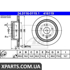 Тормозной диск ATE - 24011601191