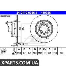 Тормозной диск ATE - 24011003561