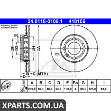 Тормозной диск ATE - 24011801061