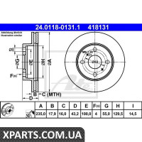 Гальмівний диск ATE - 24011801311
