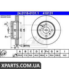 Тормозной диск ATE - 24011801311