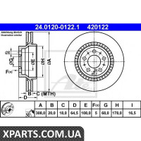 Гальмівний диск ATE - 24012001221