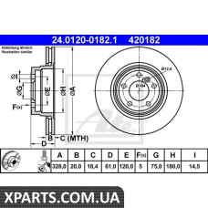 Тормозной диск ATE - 24012001821