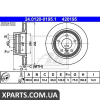 Тормозной диск ATE - 24012001951