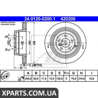Гальмівний диск ATE - 24012002001