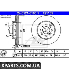 Тормозной диск ATE - 24012101051