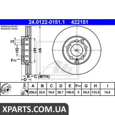 Тормозной диск ATE - 24012201511