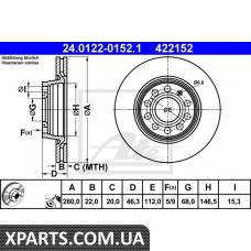 Тормозной диск ATE - 24012201521
