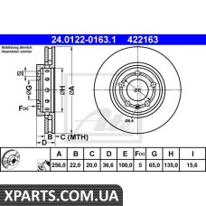 Тормозной диск ATE - 24012201631