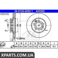 Тормозной диск ATE - 24012202021