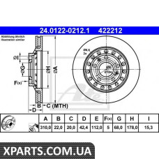 Тормозной диск ATE - 24012202121
