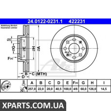 Тормозной диск ATE - 24012202311
