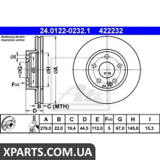 Тормозной диск ATE - 24012202321
