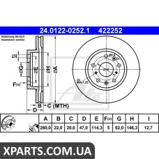 Тормозной диск ATE - 24012202521