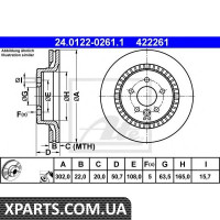 Гальмівний диск ATE - 24012202611