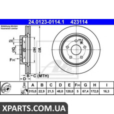Тормозной диск ATE - 24012301141