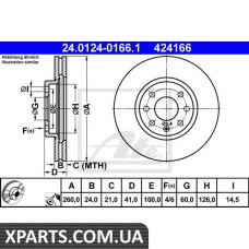 Тормозной диск ATE - 24012401661