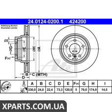 Тормозной диск ATE - 24012402001
