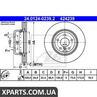 Гальмівний диск ATE - 24012402392